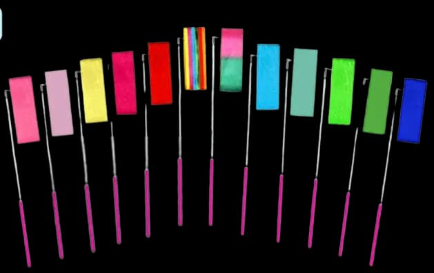 Cintas streamer de danza cristiana 4m con asta, múltiples colores