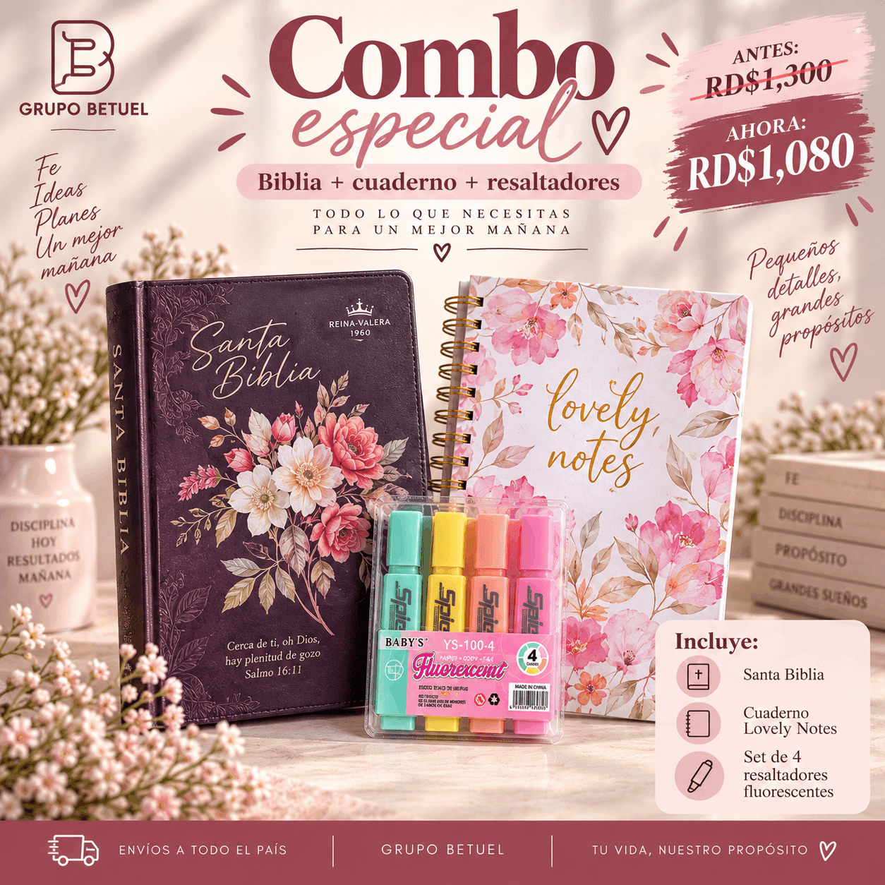 Combo Biblia rosas · 1 de 1