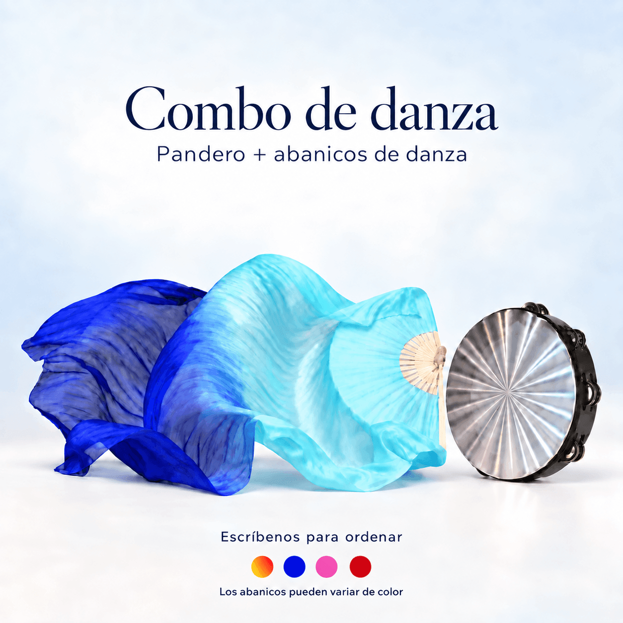 combo instrumento pandero abanico · 1 de 1